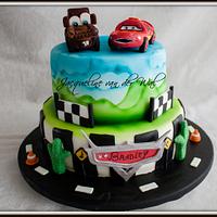 Disney Cars Cake for Bradley ... my first airbrushed cake - CakesDecor