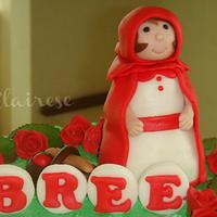 Little Red Riding Hood themed cupcake tower