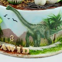 cake with a dinosaur