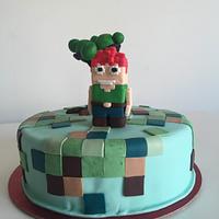 Growtopia cake birthday elisocakestudio  fondant handmade minecraft 