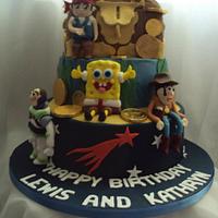 Multi Character Birthday Cake