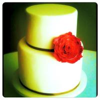 Simple Peony wedding cake