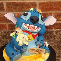 3D Stitch cake and cupcakes