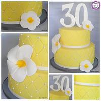 Frangipani quilted cake
