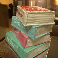 Book stack cake
