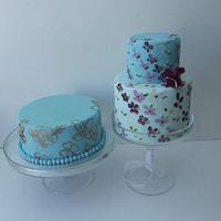 Hand painted wedding cakes.