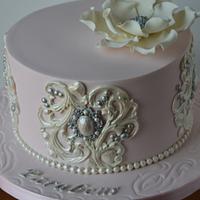 Pink and white cake