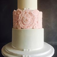 Zermatt Pink Ruffle Wedding Cake