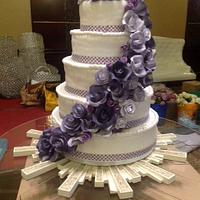 Floral engagement cake