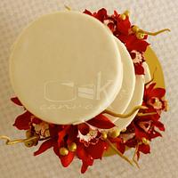 Red red orchids - Celebrity Wedding Cake 