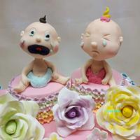 Fondant Cake Toppers Gender Reveal Collaboration