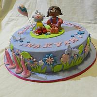 Dora and boots cake.