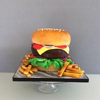 Mega burger cake!!