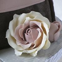 Vintage highheel and bag with roses