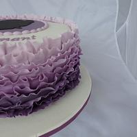 Ombre ruffles cake 
