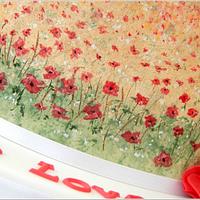 Painted Poppy Fields Cake