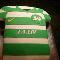 Celtic football shirt cake