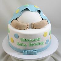 Baby bum baby shower cake
