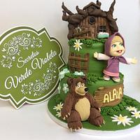 Masha y el oso - Decorated Cake by secretos verde violeta - CakesDecor