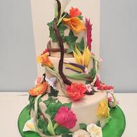 Blooming garden cake
