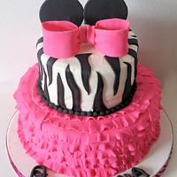 Pink & Zebra Minnie Cake