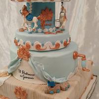 Carousel Christening cake