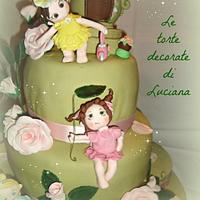 garden fairies cake & sweet table