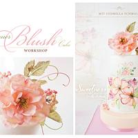 "Summer Blush" handpainted Cake