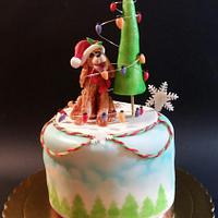 Christmas Dog Cake
