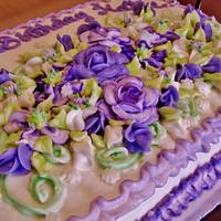 Purple majesty buttercream flowers