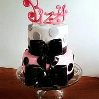 Girly Polka Dot Tiered Cake for Bizzy