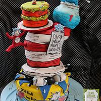 Dr. Seuss first birthday cake