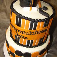 Black and Orange graduation cake