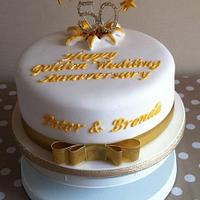 Golden Wedding Anniversary cake