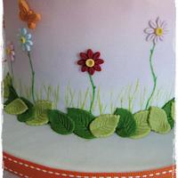 Vellum styled flower cake