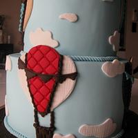 hot air balloon cake and cookies