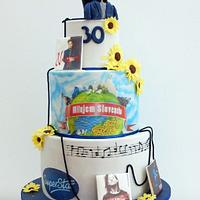 Birthday cake for singer