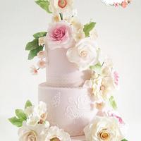 Romantic Blush Pink Wedding cake