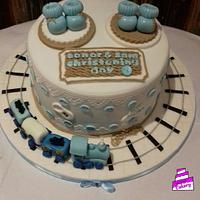 Twins Christening cake