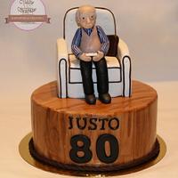 80th birthday fondant cake - Tarta fondant 80 cumpleaños