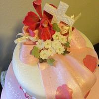 Pink Christening cake