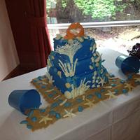 Sea theme wedding cake