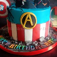 Avengers and coldplay themed cake