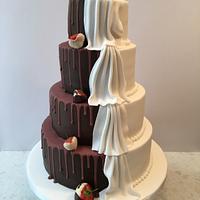 Half and half wedding cake