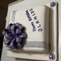 Purple and White Bow Loops Cake