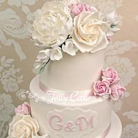 Summer Blooms Wedding Cake