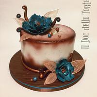 Modeling chocolate flowers cake
