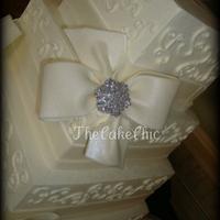 Bows and Bling Wedding Cake