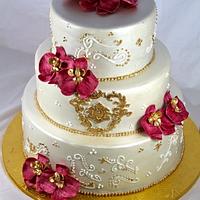 Orchid wedding cake