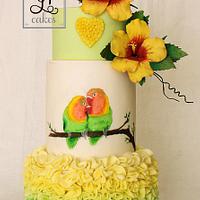 Love Birds Wedding Cake